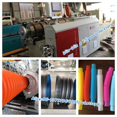 Einzelne Doppelschnecken-Extrusionslinie für Kunststoff-PPR-HDPE-PVC-Wellrohr