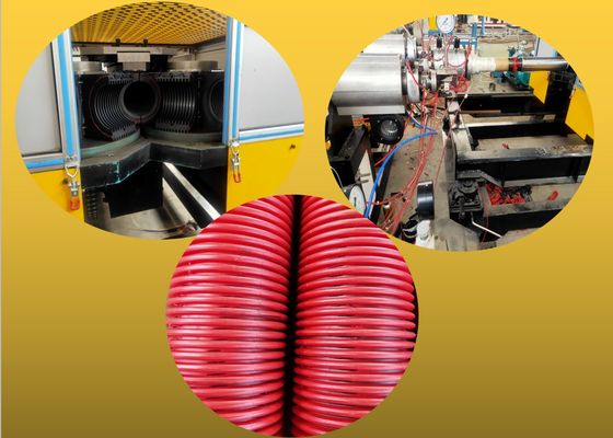 PVC-HDPE pp. doppel-wandiger gewundener gewölbter Rohr-Extruder